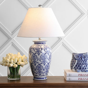 Juliana 26.25" Chinoiserie Ceramic LED Table Lamp - JONATHAN Y